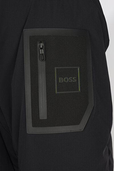 BOSS Erkek Marka Logolu Kapüşonlu Uzun Kollu Rahat 001 Ceket 50515106-001