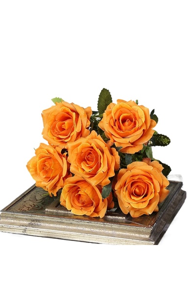 Choice زهور برتقالية، زهور حريرية عالية الجودة من الورود البرتقالية الاصطناعي...