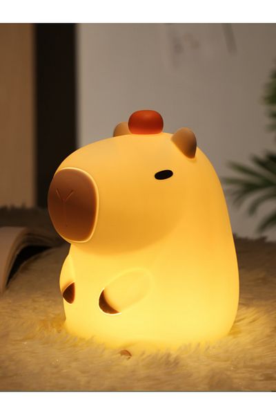 Choice Warm White Cute Silicone Capybara Night Light Children's Nightlight Gift Usb Rechargeable Animal Tou