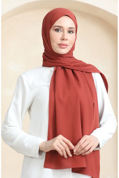 sefamerve 81077-13 Μοντέλο Crimson Brown Crepe Flat Shawl