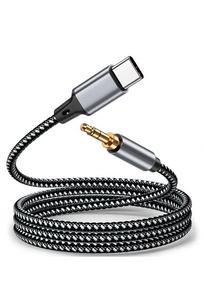PzzPss كابل USB Type C إلى 3.5 مم بطول 1.5 متر، 1 متر، 1.5 متر، 2 متر، محول صوت USB-C إلى مقبس 3.5 مم، محول صوت USB-C للهاتف