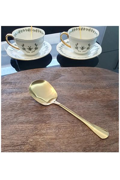EMPA 1 Pcs 21 cm Gold Service Presentation Spoon