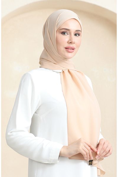 sefamerve Sand Beige Crepe Flat Shawl - 81077-06