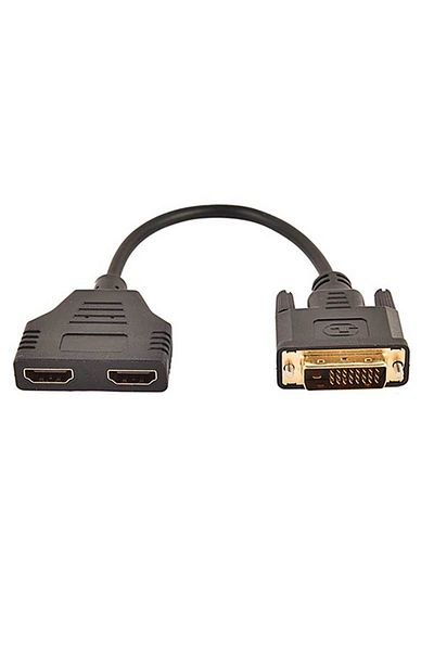 Choice 23cm Gold Plated Dvi 24 1 Male To 2 * Hdmi-compatible 19-pin Female Splitter Adapter Hdmi Cable For