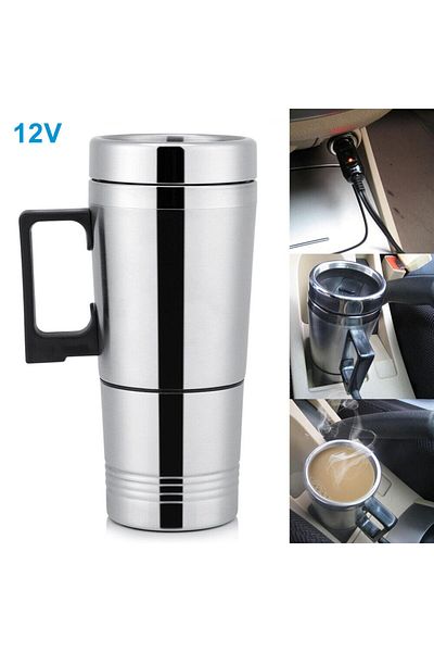 Choice SEAMETAL 12V 24V 300ML Car Heating Cup Stainless Steel Electric Kettle Water Coffee Milk Thermal ...