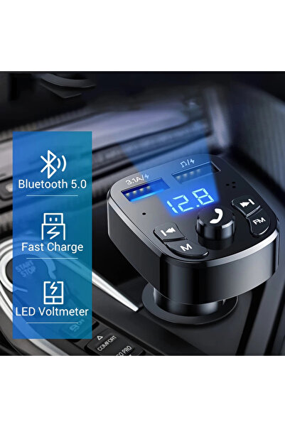 Choice مجموعة مشغل MP3 وجهاز إرسال FM 5.0 متوافق مع البلوتوث للسيارة بدون است...