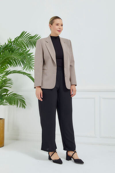 Fagi Γυναικείο κλασικό μπουφάν με κουμπιά με καρό