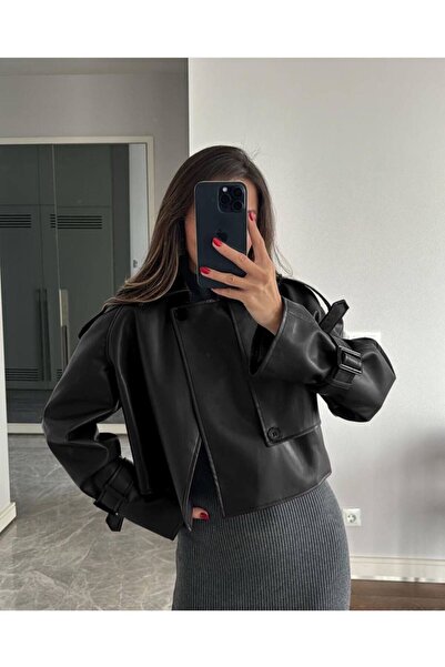 candybia Επώνυμα μοντέλο δερμάτινο μπουφάν με επένδυση