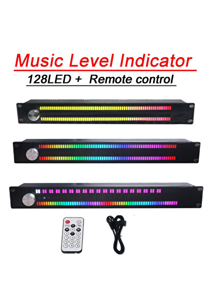 Choice مؤشر مستوى الموسيقى 1U/1.5U 128 مصباح LED ملون كامل الطيف للموسيقى شاش...