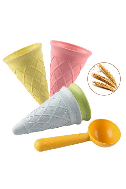 Choice مجموعة ألعاب منزلية ملونة للأطفال على شكل أنبوب آيس كريم للشاطئ مع ملع...