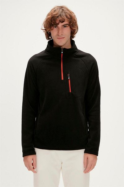 Bad Bear Husky Half-zip Black Half-Zip Men's Fleece Sweatshirt