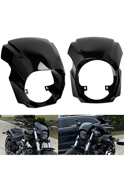 Choice Motorcycle Gloss Black Front Headlight Fairing Cover Mask For Harley S...