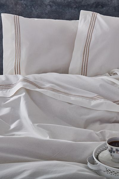 Nazik Home Σετ Παπλωματοθήκη Elda Modern Line Κεντημένη Διπλό 3 τεμαχίων