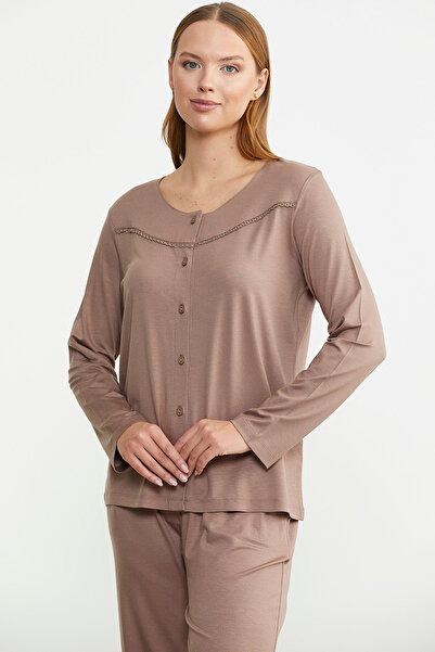 Sementa Σετ πιτζάμες με άνετη εφαρμογή Mink - Κλείσιμο με κουμπί