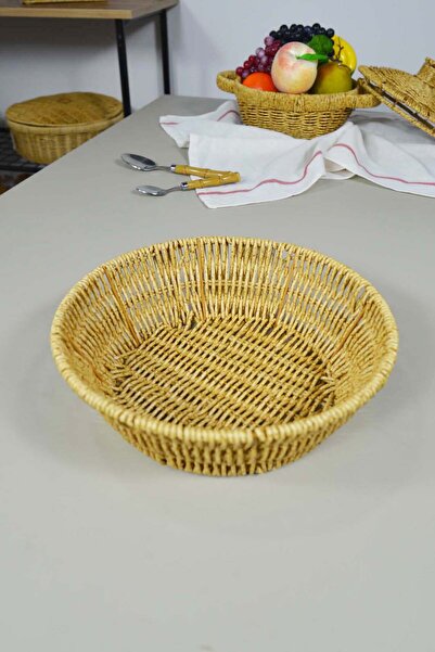 SepetçiBaba Plastik Örme Ekmek Sepeti Yuvarlak - 178