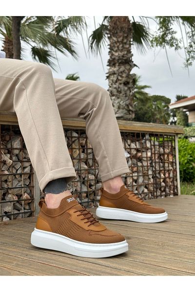 BOA BA0812 Tan Colored Knitted Knitwear Sports Shoes - Special Style