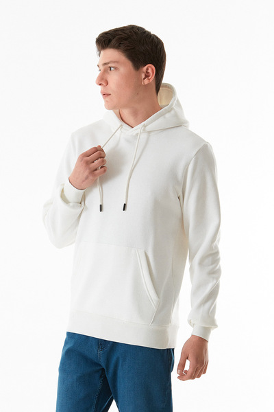 Fulla Moda Basic Kangaroo Pocket Hooded Sweatshirt
