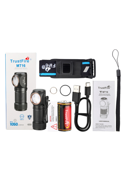 Choice مصباح أمامي MT16 Trustfire MT16 LED بقوة 1000 لومن من النوع C وبطارية ...