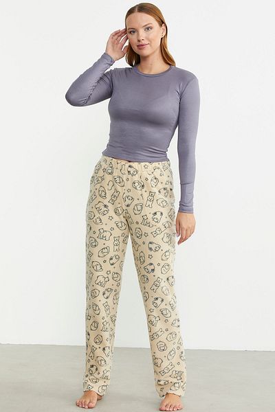 Sementa Winter Fleece Patterned Single Bottom - Κρέμα