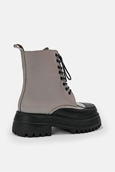 NILUFARR Miles Vizon Hakiki Deri Kalın Tabanlı Kadın Bot