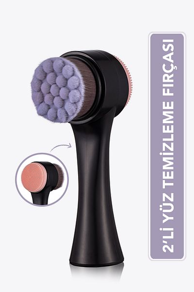 Flormar Ergonomic Handle Double Facial Cleansing Brush - Face Cleansing Brush - 024 -8690604597895