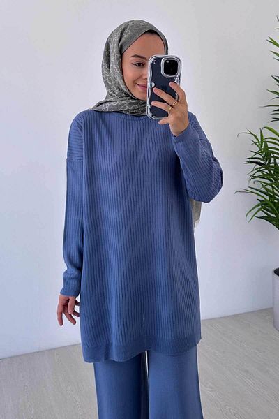 Ka Hijab Anje Hijab Knitwear Tunic - Indigo Blue
