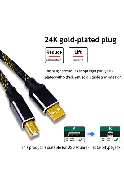 Choice 5m Yyaudio L-4e6s Hifi Usb Cable High Quality Usb Data Cable Type A To Type B Hifi Data Cable For Da