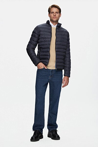 UCLA Northwin Navy Blue Zipped and Pocketed Polyester Standard Fit Men's Coat