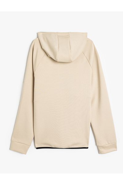 Koton Αθλητικό φούτερ Modal Blended Oversize - Λεπτομέρεια ραφής με κουκούλα και φερμουάρ