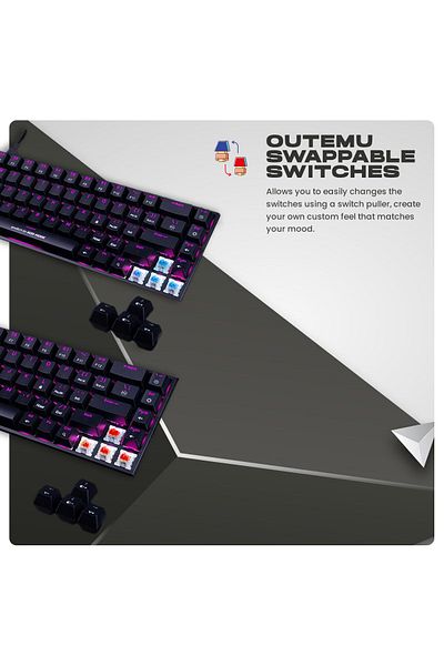 Cosmic Byte Cosmic Byte CB-GK-23 Artemis 68Key RGB Mechanical Keyboard, Outemu Blue Switches (Black)