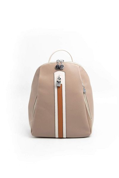 Silver Polo Ασημί & Polo Dark Beige - Bone SP1123 Γυναικείο σακίδιο πλάτης
