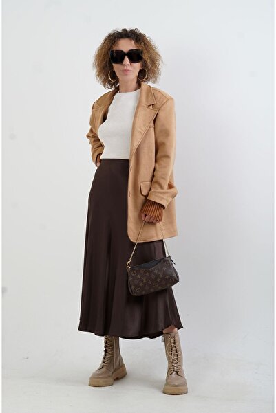 Zelish My Sister Μπεζ τζάκετ από ψεύτικο καστόρι oversized