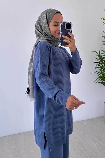Ka Hijab Anje Hijab Knitwear Tunic - Indigo Blue