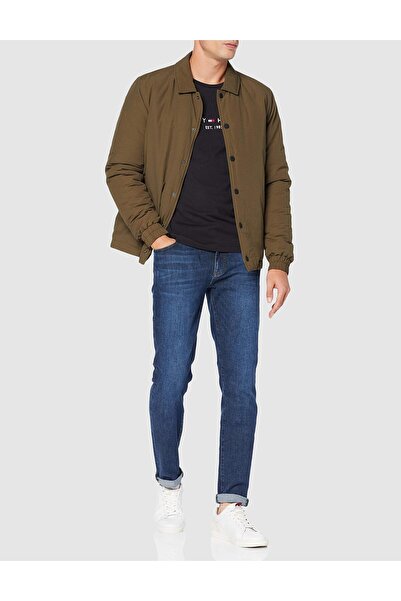 Tommy Hilfiger Herren Markenlogo Freizeitkleidung Bio-Baumwolle Schwarzes T-S...