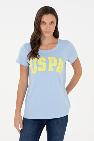 U.S. Polo Assn. Kadın Açık Mavi Bisiklet Yaka Basic Tişört 50280036-VR003