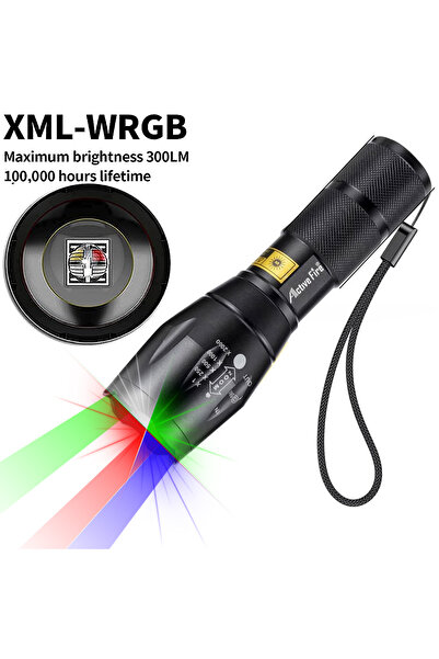 Activefire مصباح يدوي أحمر مطور قابل للتكبير والتصغير، بطارية ليثيوم أيون، أس...