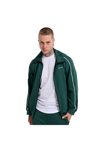 Sportive Coruna Erkek Yeşil Günlük Stil Eşofman Üstü 24KE014-YSL