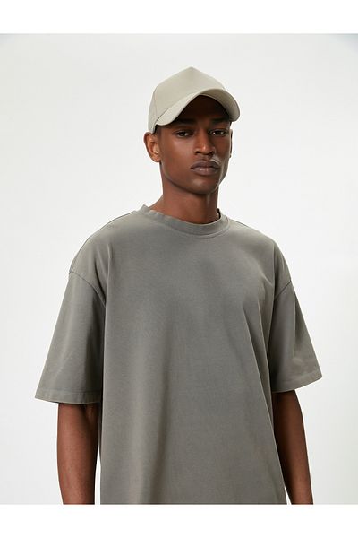 Koton Βαμβακερό μπλουζάκι Oversize - Crew Neck, κοντό μανίκι