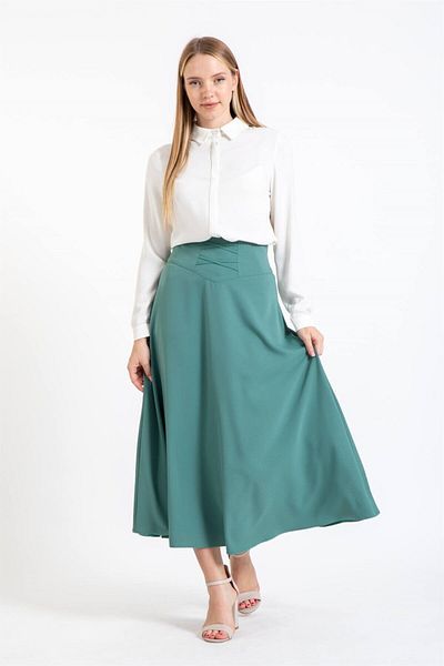 Esswaap Mint Flared Skirt
