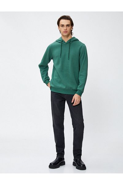 Koton Basic Hooded Sweat Long Sleeve Raised
