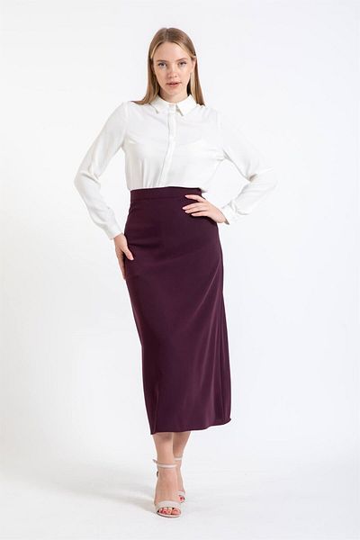 Esswaap Burgundy Bell Skirt