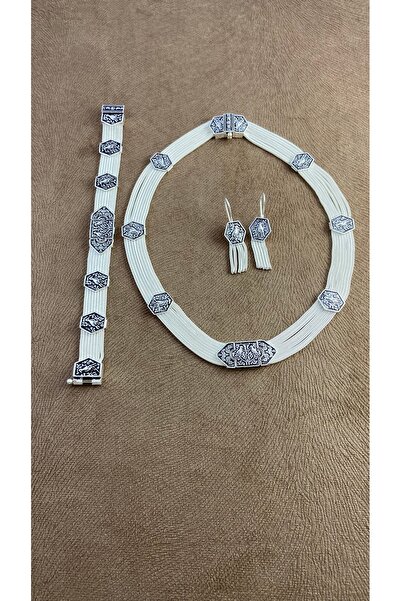 Midyat Artuklu Gümüşçülük Tavus Kuşu Model, Gümüş  Hasır Takım