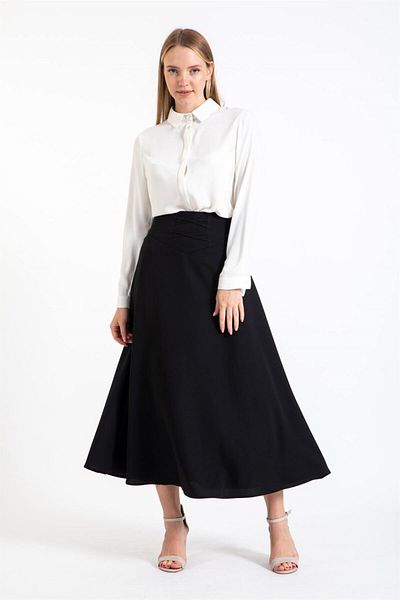 Esswaap Black Flared Skirt