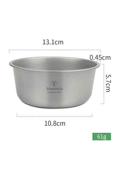 Choice 500ml Tomshoo 400ml / 500ml Food Container Stackable Titanium Bowl Out...