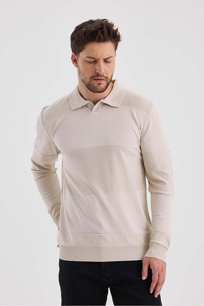 monox Ανδρικό πλεκτό πουλόβερ Polo Neck