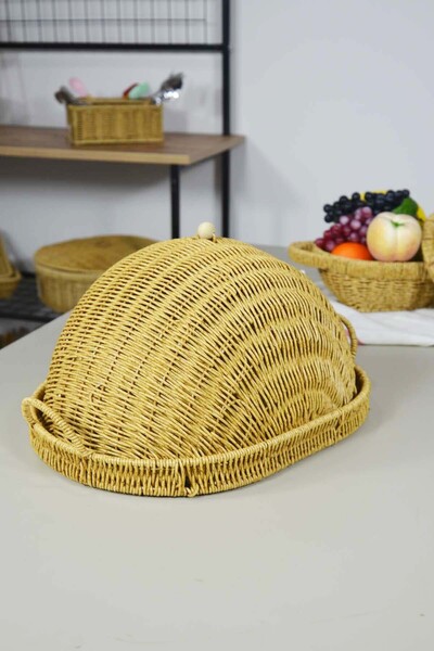 SepetçiBaba Plastik Örme Kapaklı Fanus Oval - 214