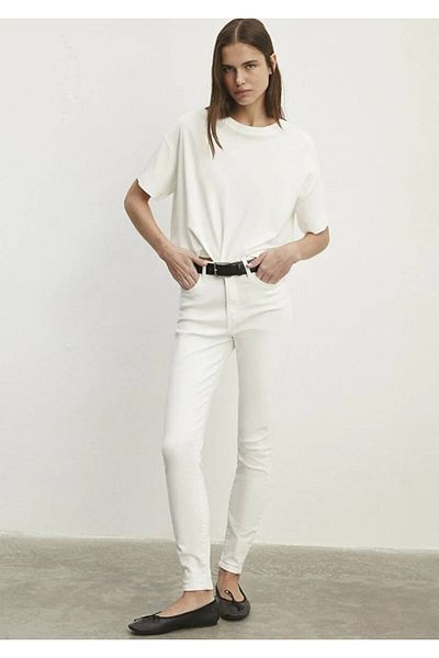 Mavi Weiße Jeanshose in Goldform von Serenay 100980 -83673