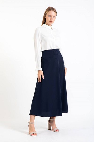 Esswaap Flared Skirt Navy Blue