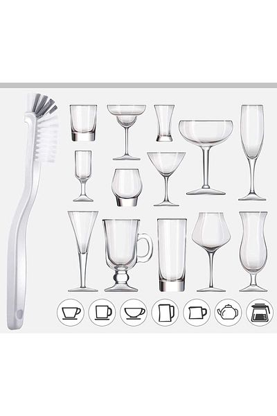 HB LİFE Curved Multi Cleaning Brush Bottle Brush for Cleaning Narrow Neck Bottles 2Pcs