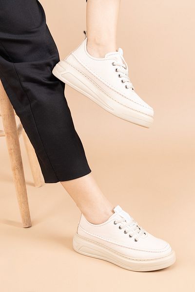 Getcho Pantofi casual de damă Rumina din piele naturală bej